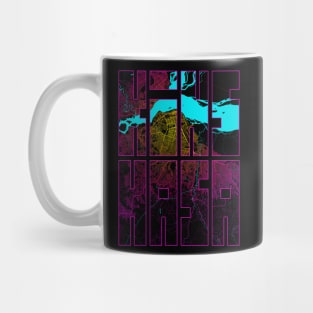 Kinshasa, Congo City Map Typography - Neon Mug